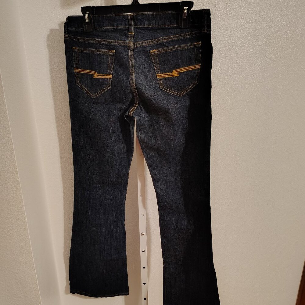 Arizona Jean Company Junior's Jeans Size 11 Average Favorite Flare Dark Blue